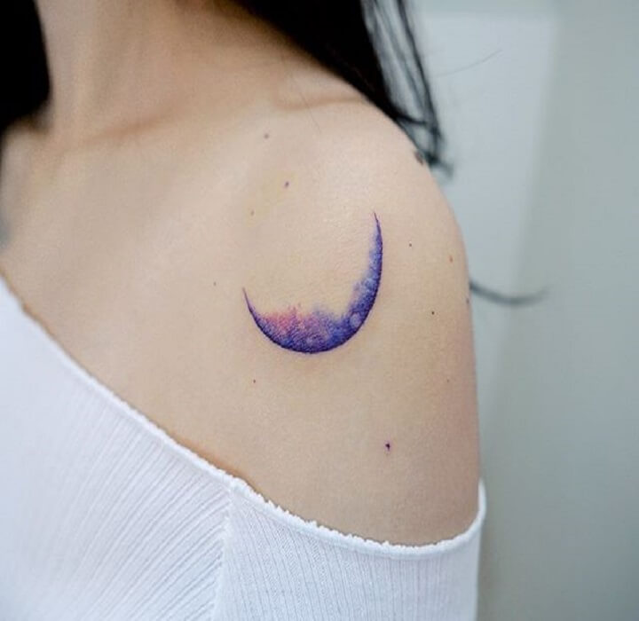 Top Crescent Moon Tattoo
