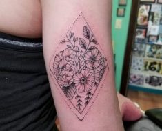 Top Geometric Flower Tattoo