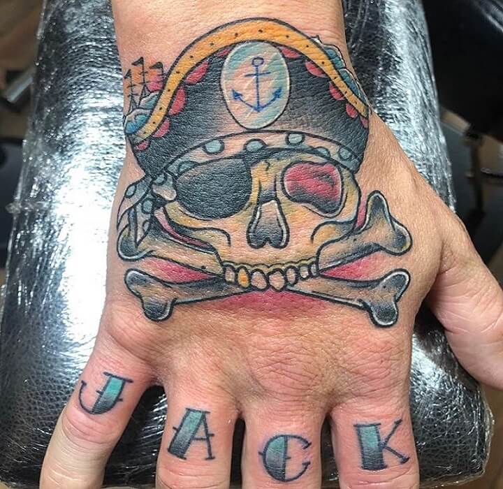 Top Pirate Skull Tattoo