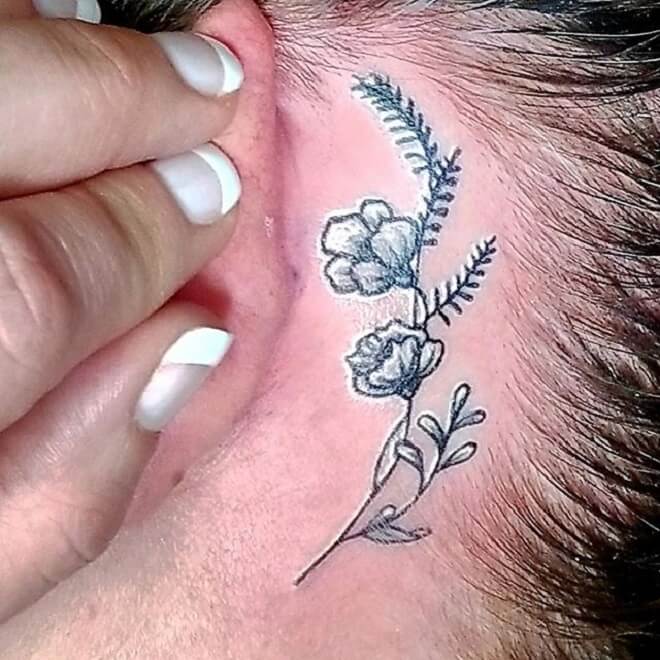 Tripink Behind the Ear Tattoo