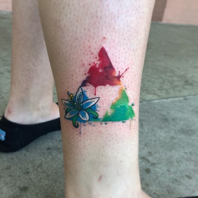 Watercolor Triforce Tattoo
