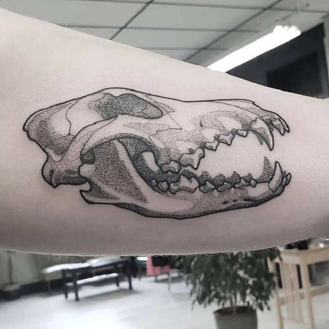 Wolf Skull Tattoo Style