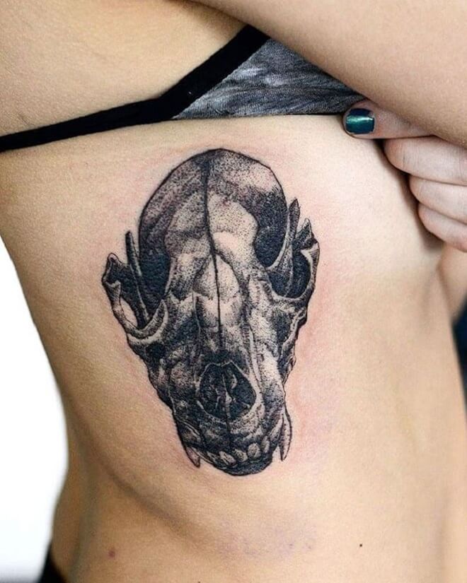 Wolf Skull Tattoo for Women