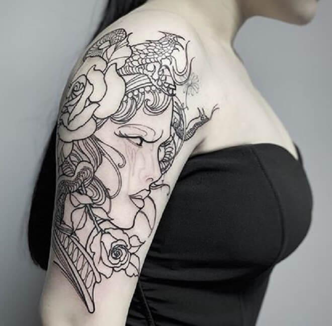 Women Medusa Tattoo